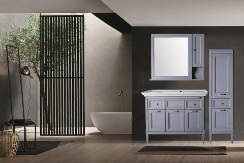 Тумба с раковиной ASB-Woodline Гранда 105 Grigio серый
