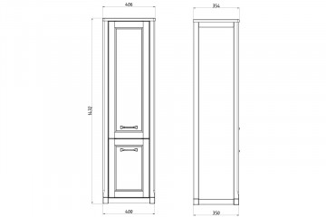 Шкаф-пенал ASB-Woodline Гранда 40 R серый