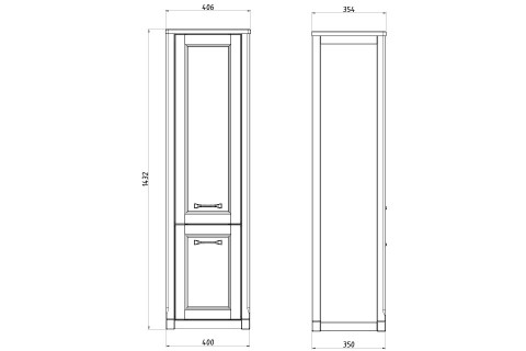 Шкаф-пенал ASB-Woodline Гранда 40 R серый
